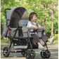 Twin Stroller Multifunctional Baby Stroller Lightweight Double Baby Stroller Foldable Two-way Double Stroller Four Wheel