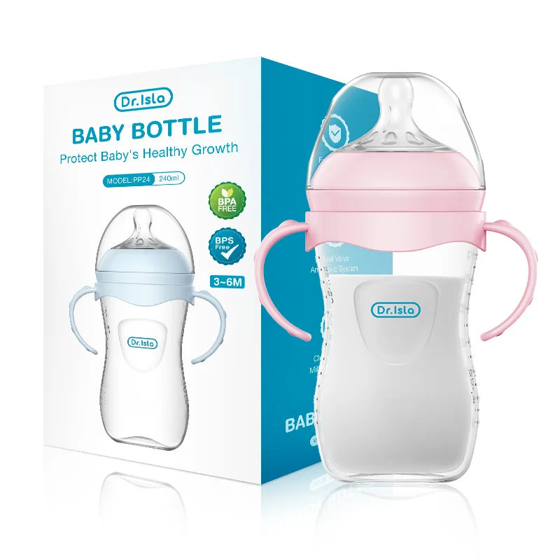 New 1PCS 150/240/330ML Baby PP Bottle Newborn Baby Bottle with Handle Milk BottleFeeding  Baby Bottles Newborn Feeding Supplies
