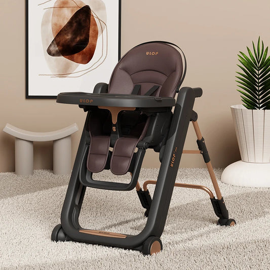 High-end Multifunctional Folding Baby Highchair Stable and Safe with Adjustable Height Household Infant Dining Chair