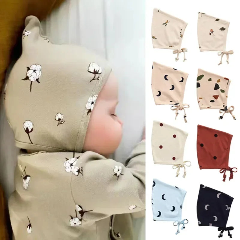 Floral Retro Baby Beanie Hat for Spring Summer Photos