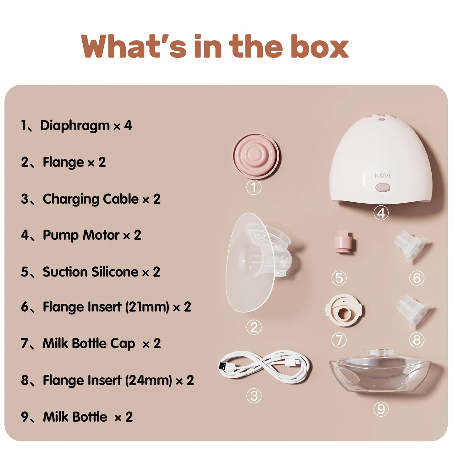 NCVI Hands Free Breast Pump, Double Wearable Breast Pump