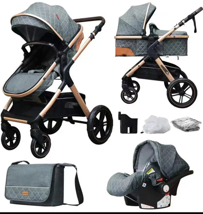 New baby stroller 3 in 1 with car seat,Baby carriages Can sit or lie down multiple child stroller folding Baby stroller