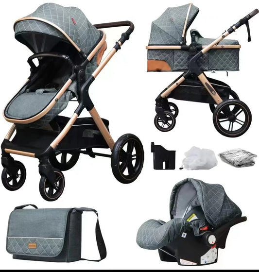 New baby stroller 3 in 1 with car seat,Baby carriages Can sit or lie down multiple child stroller folding Baby stroller