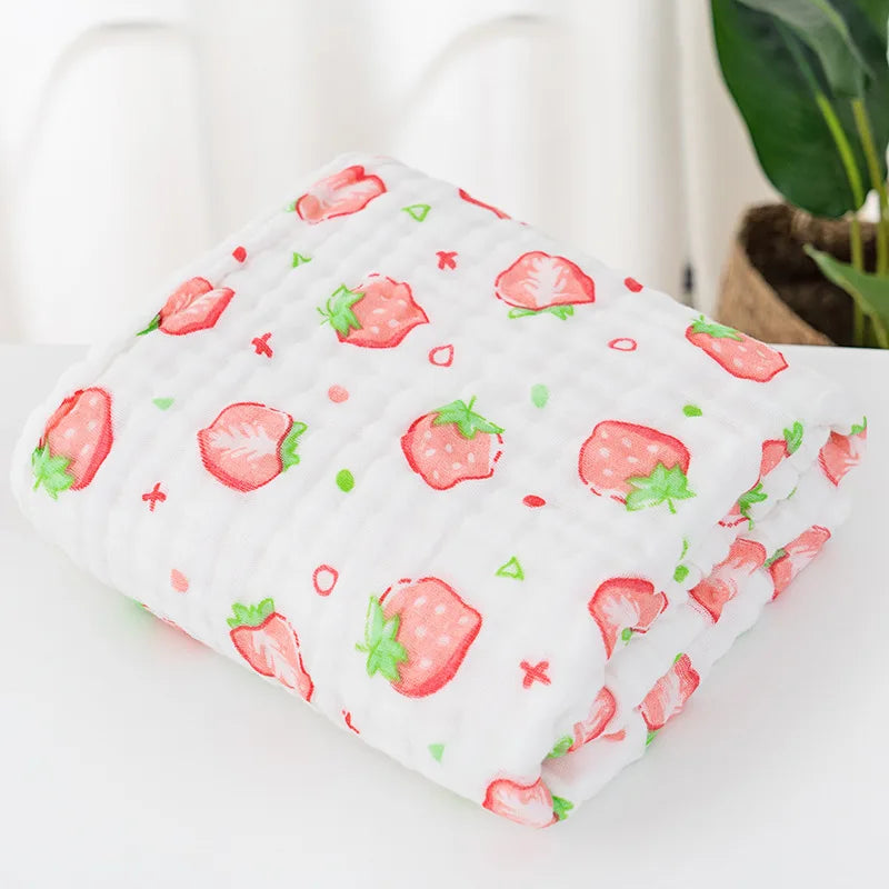 Size 110*110CM 1PC 6 Layers Muslin Cotton Fiber Muslin Baby Swaddles Soft Newborn Wrap Multifunction Infant Blankets Bath Towel