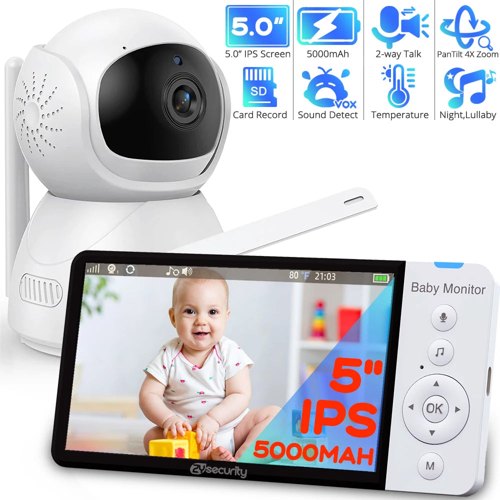 Babyphone avec audio bidirectionnel et caméra nounou PTZ