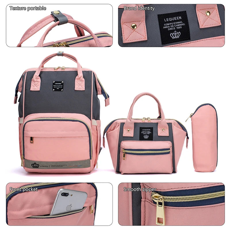 LEQUEEN 5-Piece Diaper Bag Set