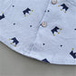2PCS Baby Set Hot Summer All Over Crown Random Print Pattern Standing Neck Short Sleeve Shorts Set