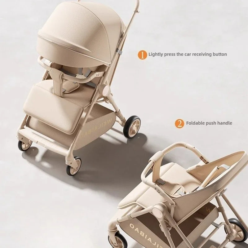 2025 New High-view Lightweight Stroller Foldable, Can Sit or Lie Down Portable Travel Stroller for Children