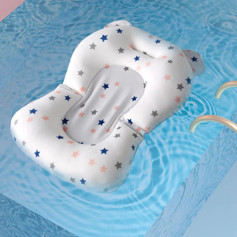 Baby Bath Seat Support Mat Infant Anti-Slip Soft Comfort Body Cushion Foldable Baby Bath Tub Pad Chair Newborn Bathtub Pillow