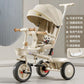Premium Baby Tricycle 1-6 Years Old Kids Parent Push Handle Large Seat Adjustable Canopy Safety Belt Ride Outdoor Stroller Bike