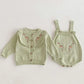 2024 New Autumn Infant Baby Girls Knitted Clothing Set Long Sleeved Knitted Cardigan+Jumpsuit Children Knitted Clothes Suit