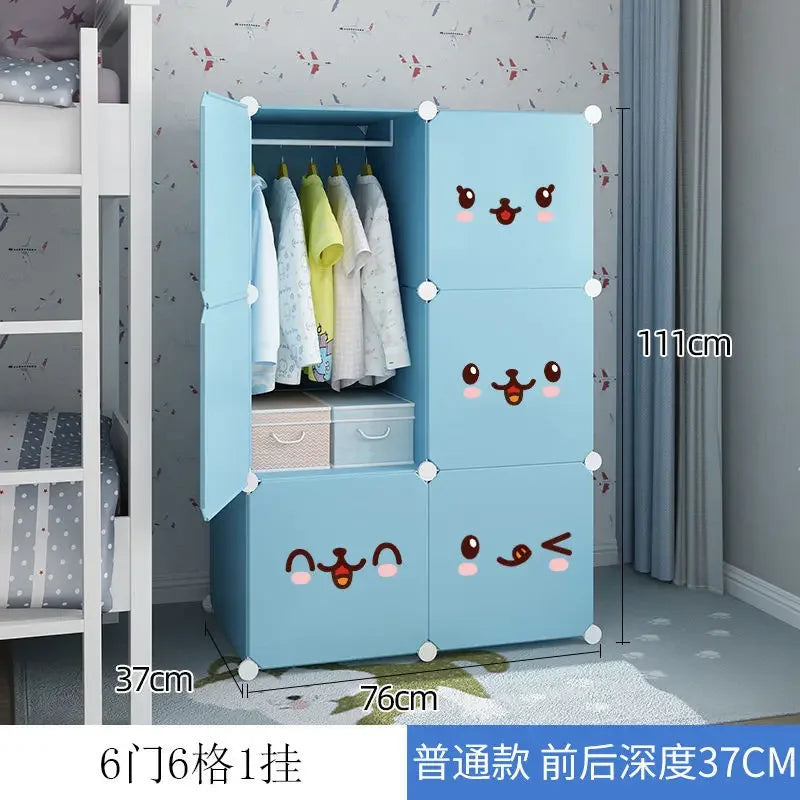 Closet Closet Kids Children's Wardrobe Clothes Toy Baby Cabinets Room Sliding Door Storage Cabinet Child Wardrobes Furniture