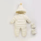 OLEKID Autumn Winter Newborn Baby Romper Hooded Plus Velvet Toddler Boy Jumpsuit New born Snowsuit Infant Baby Girl Overalls