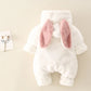 Warm Coral Fleece Baby Romper – Cute Rabbit Design