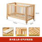 Adjustable Beechwood Baby Crib Convertible Bedside Sleeper with Guardrail Wheels Baby Bassinet Nest Bed Child Sleep with Wheels