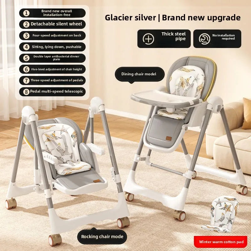 Foldable Baby High Chair Multifunctional Portable Feeding Seat for Toddlers Suitable for Home Use and Learning to Sit kids chair