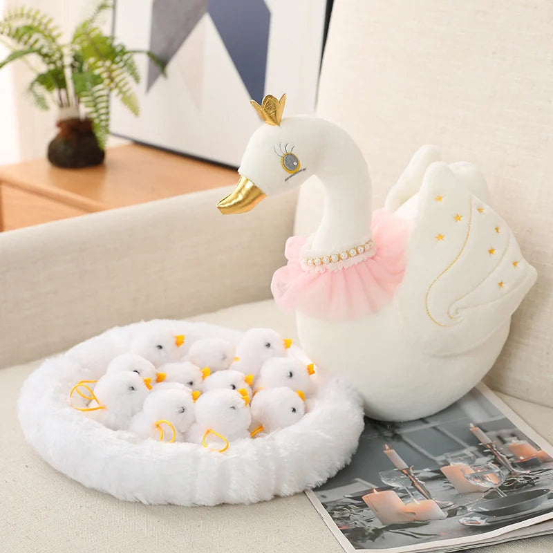 Peluche Famille Cygne – Maman et Bébé Câlins !