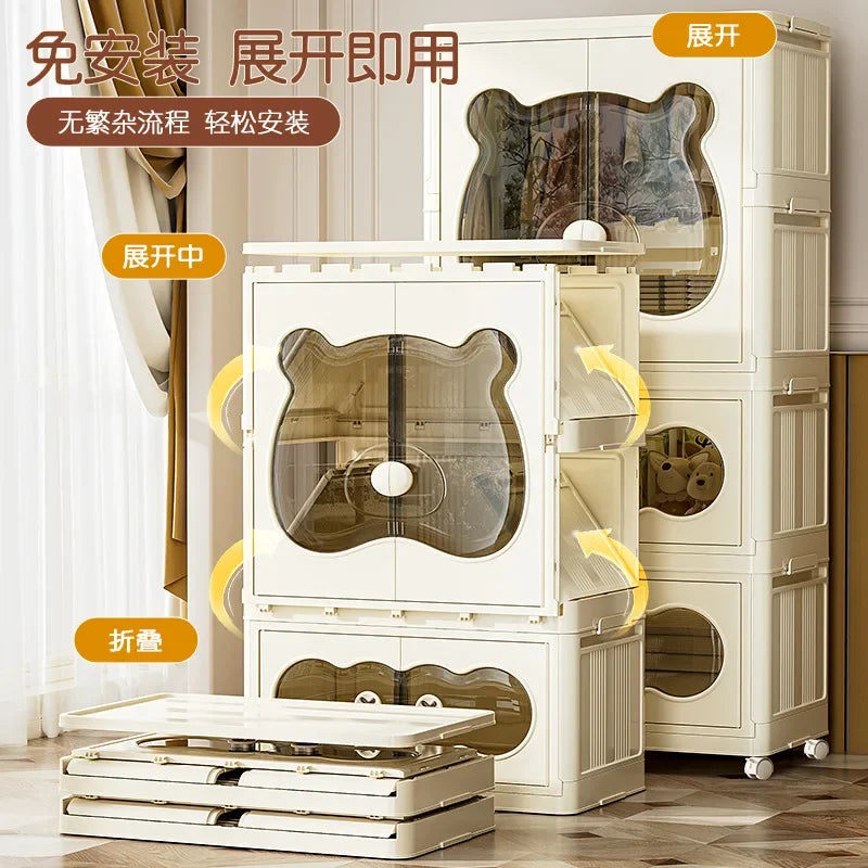Wardrobe Clothes Baby Storage Cabinet Wardrobe Furniture Guarda Roupa Infantil Foldable Plastic Closet Bedroom Furniture