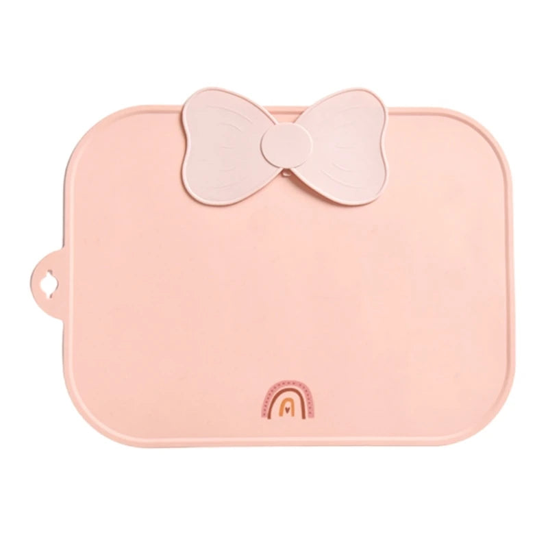 1pc Baby Feeding Plate Reusable Kids Placemats Silicone Tablemats Foldable Dinner Placemat for Toddlers Newborn