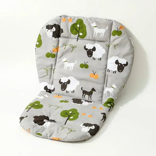 Baby High Chair Cushion Cotton Thickened Soft Pad Breathable Stroller Seat Cushion Cartoon Cute Animal Pattern Cushion