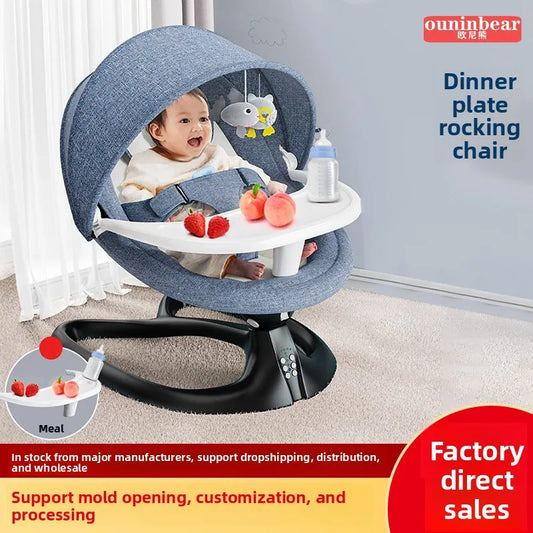 Baby Essential Baby Electric Rocking Chair Dining Chair Detachable Alloy Intelligent Sensing Sleeping Rocking Chair Baby Sit