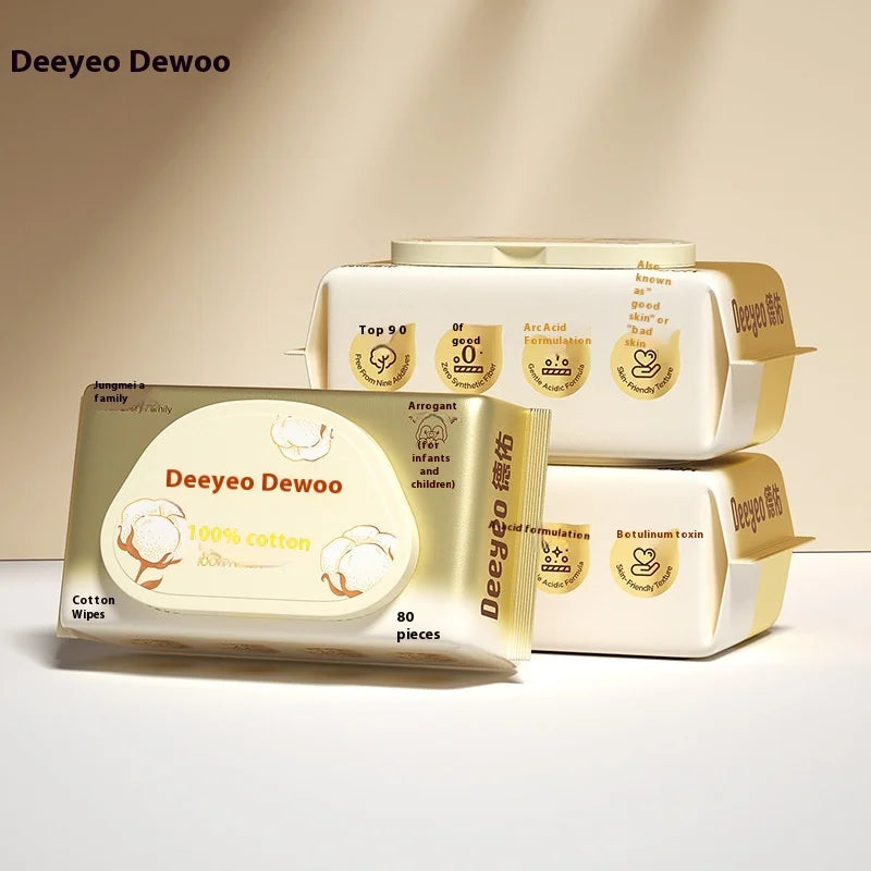 Deeyou Baby Cotton Wipes Paper Newborn Hand and Mouth Special Fart Baby Young Children Wet Wipes Household Affordable Package
