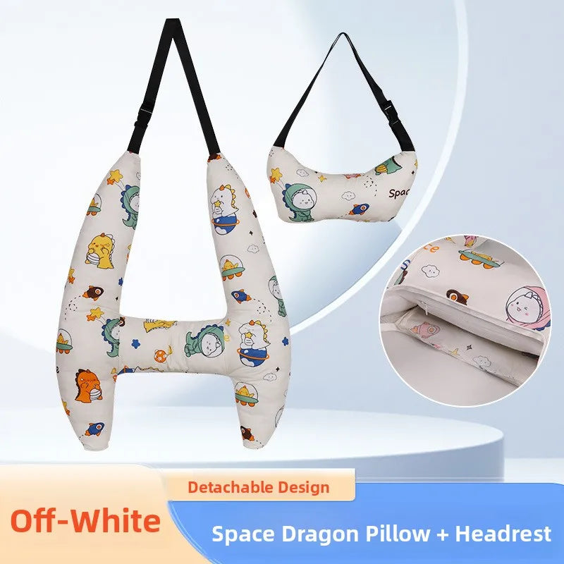 Children's Car Headrest  Cuion Long Distance Travel Se Ne Support Pillow Ba  Hable Sp Wool Filling