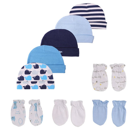 Soft Infant Hat Gloves Set for Newborn Boys and Girls