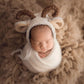 Cute Fox Flower Bonnet Newborn Wool Felt Photo Prop