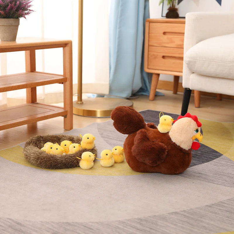 Chick Family Plush Set – Mom & Baby Cuddle!