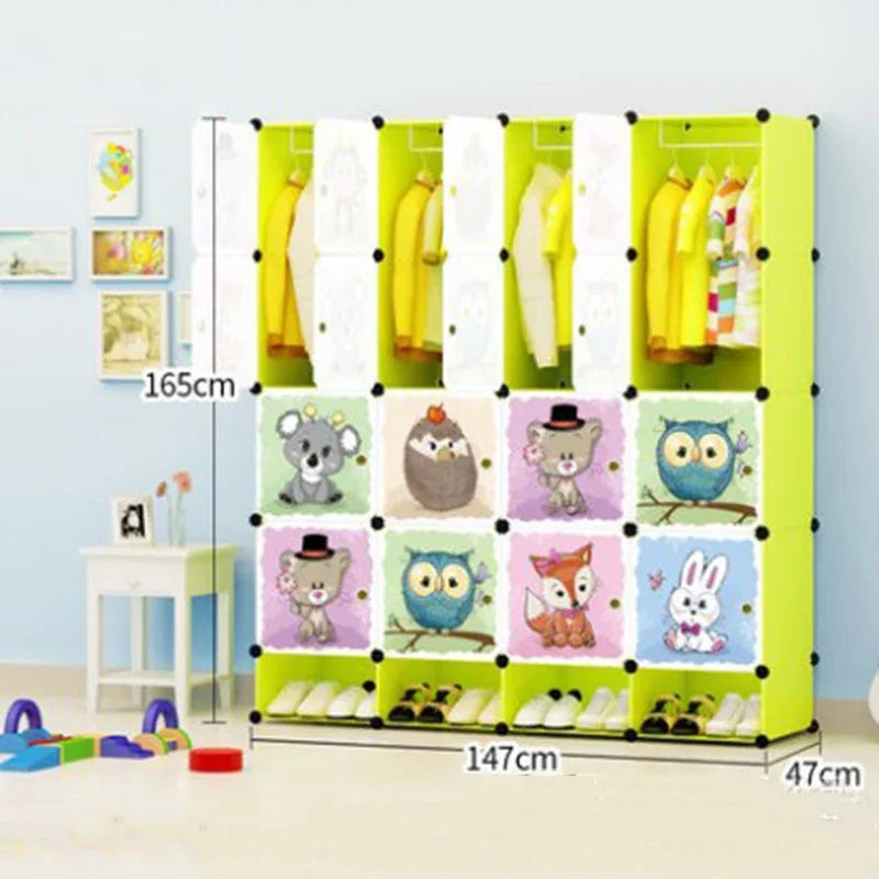 Wardrobe For Baby Clothes Children's Storage Cabinet Kids Room Furniture Closet Guarda Roupa Infantil Simple Assembly Plastic