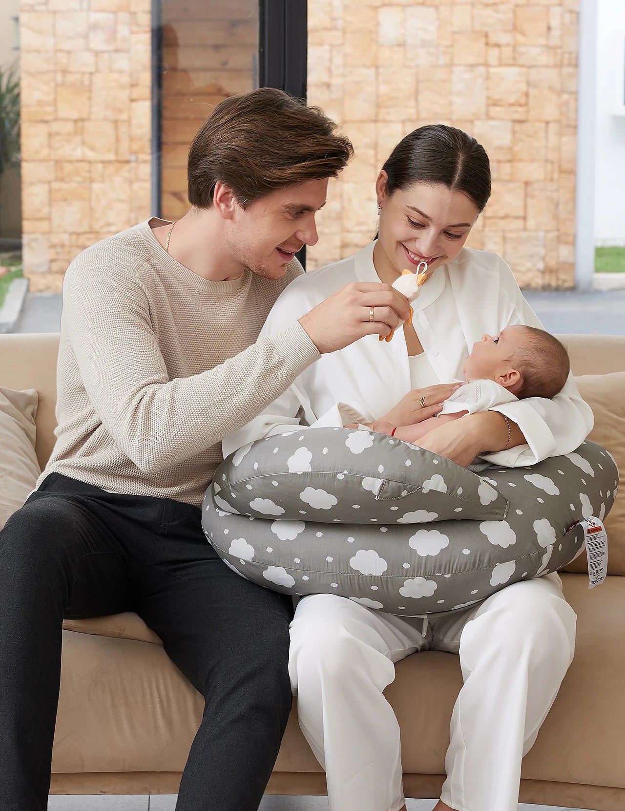 Momcozy Nursing Pillow for Breastfeeding, More Support for Mom and Baby, with Adjustable Waist Strap and Removable Cotton Cover