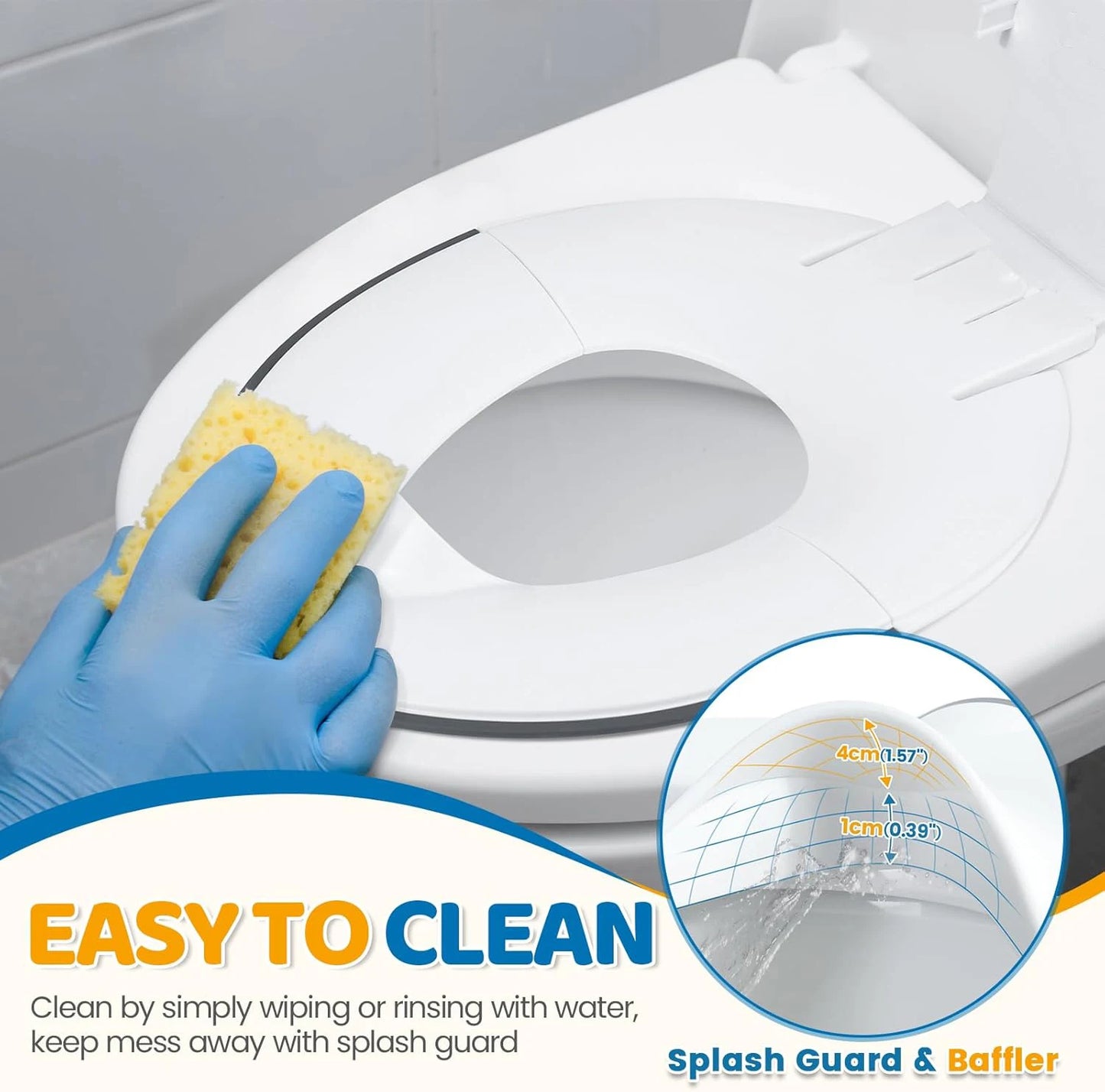 Foldable Toddler Toilet Seat – Portable with Urine Guard & Suction Cups