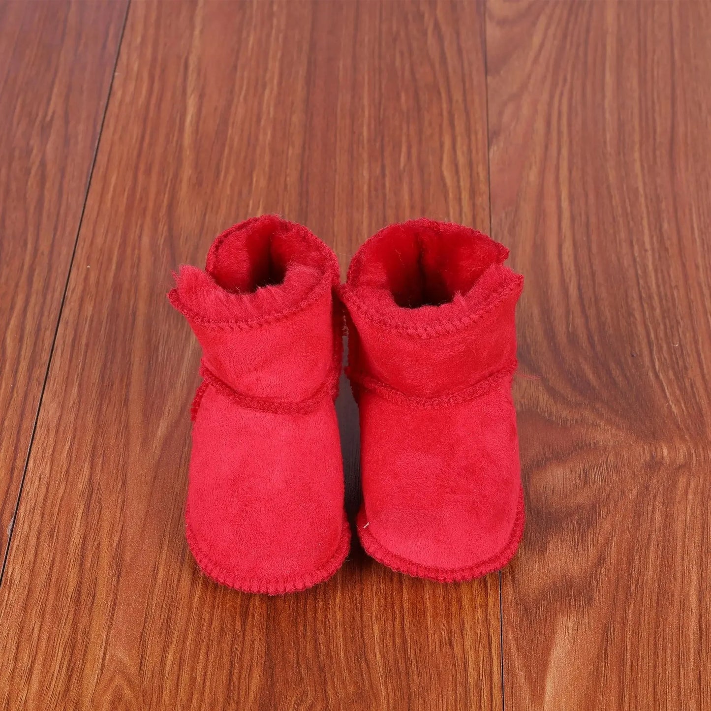 Baby Shoes Soft Bottom Anti-Slip Walking Shoes Leatherette Faux Fur Integrated Design Breathable Comfortable Children Footwear