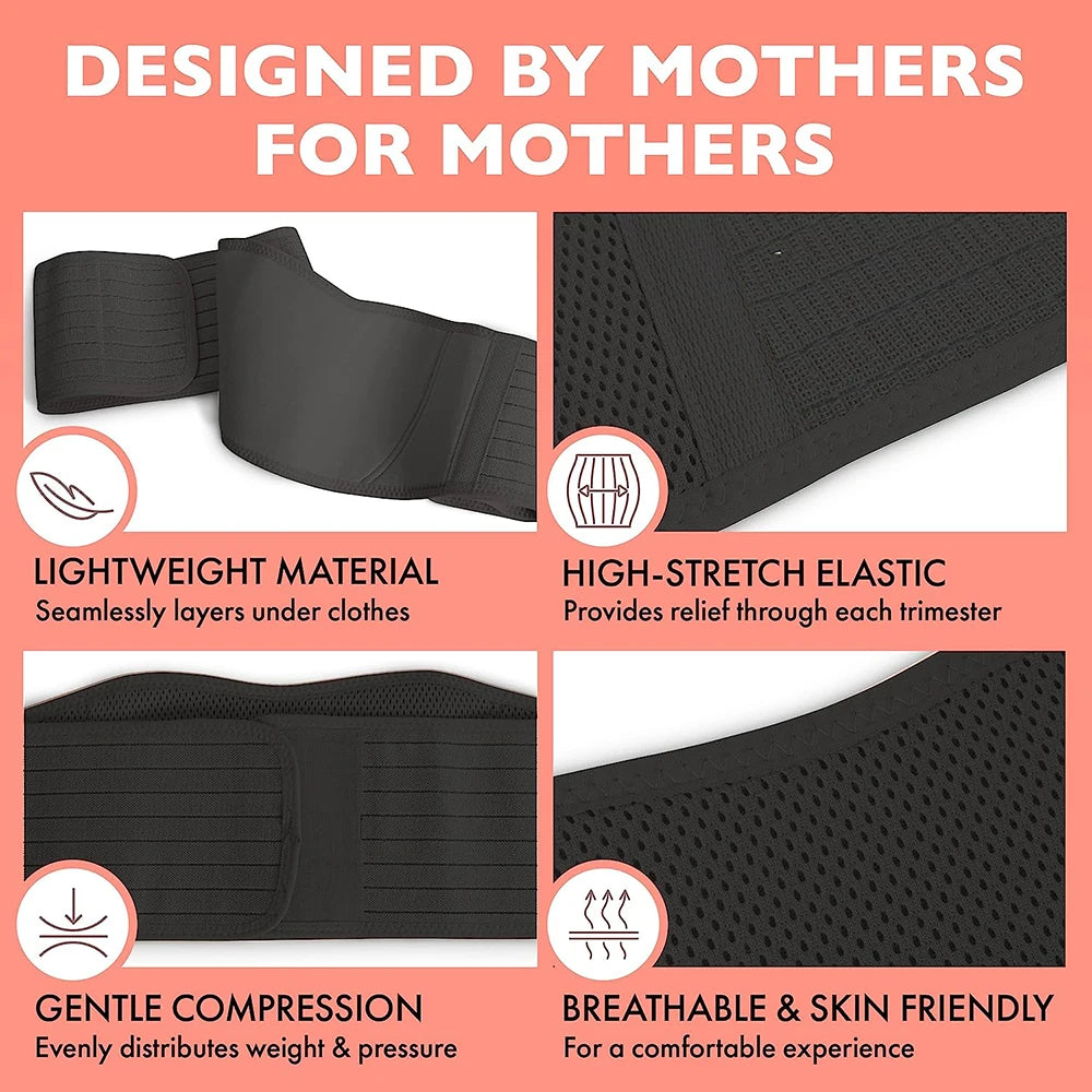 Pregnancy Support Belt Lightweight Breathable Adjustable For Pelvic Abdominal Hip And Lower Back Support Postpartum Recovery