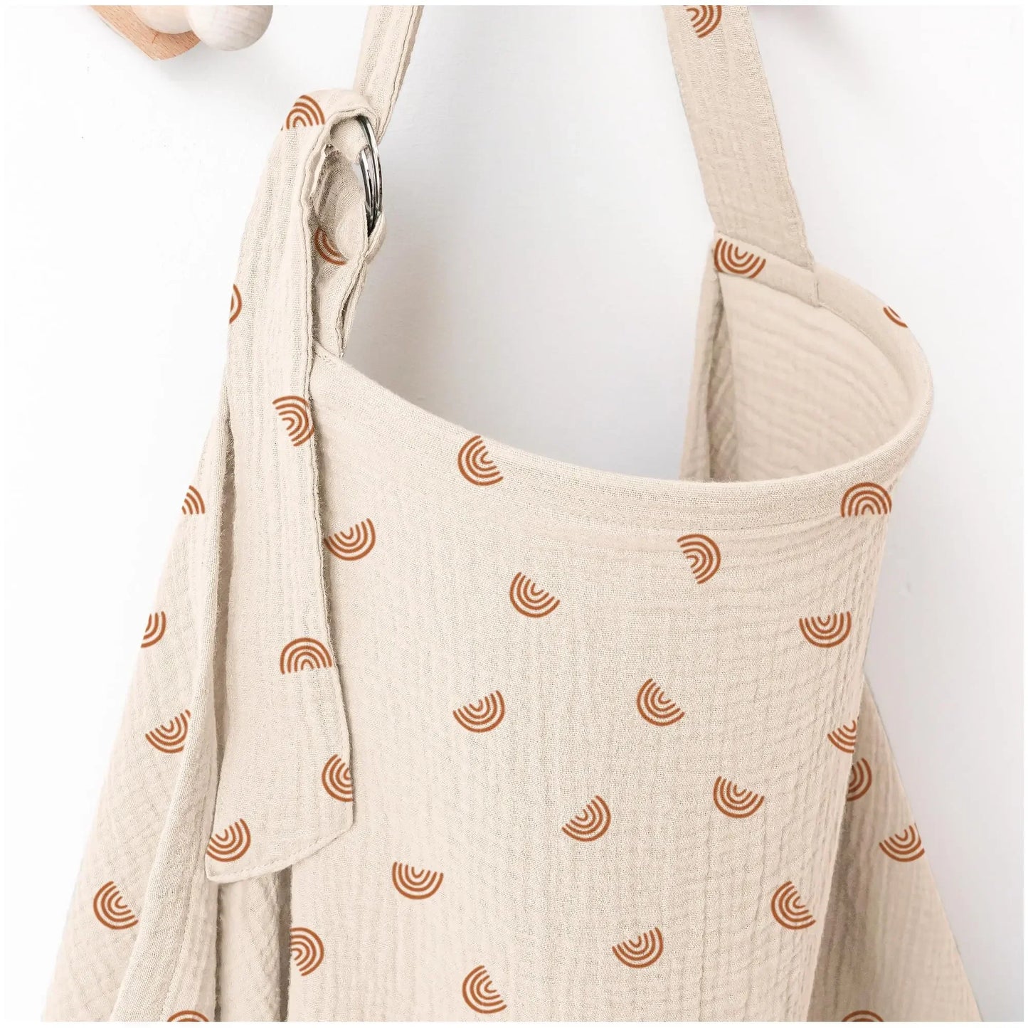Muslin Nursing Covers for Breastfeeding, Privacy Breast Feeding Cover with Arch Neckline for Mom and Baby Nursing Apron