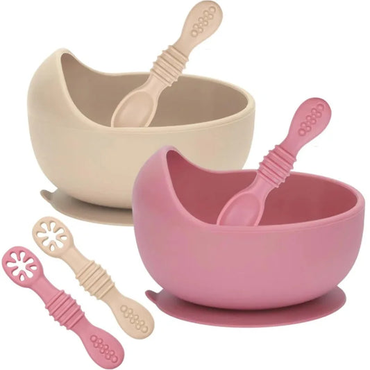 Toddler Self-Feeding Set – Silicone Bowls with Utensils