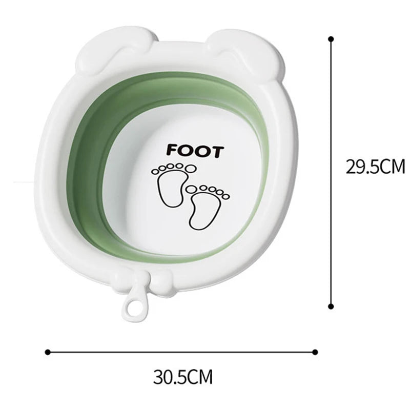 Children's silicone folding wash basin, baby specific portable wash basin, thickened and hanging foot basin