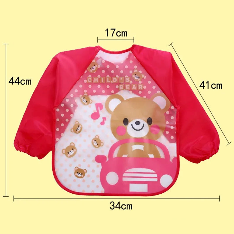 Waterproof EVA Full Sleeve Baby Bibs Children Apron Long Sleeve Feeding Smock Kids Eating Breastplate Infant Scarf Clothing