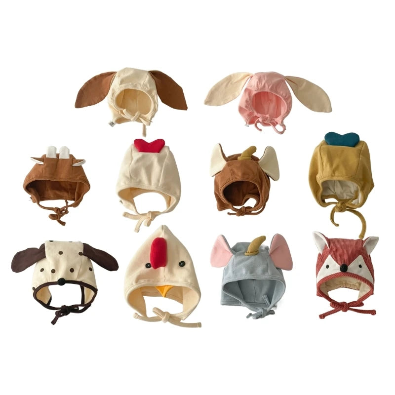Bonnet bébé tricoté avec oreilles de lapin, chaud et mignon, idéal pour l'hiver.