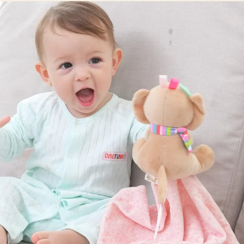 Newborn Baby Appease Towel Infant Cartoon Animals Sleeping Dolls Comfort Towel Kids Sleep Toy Soothe Bibs Soft Cute Blanket