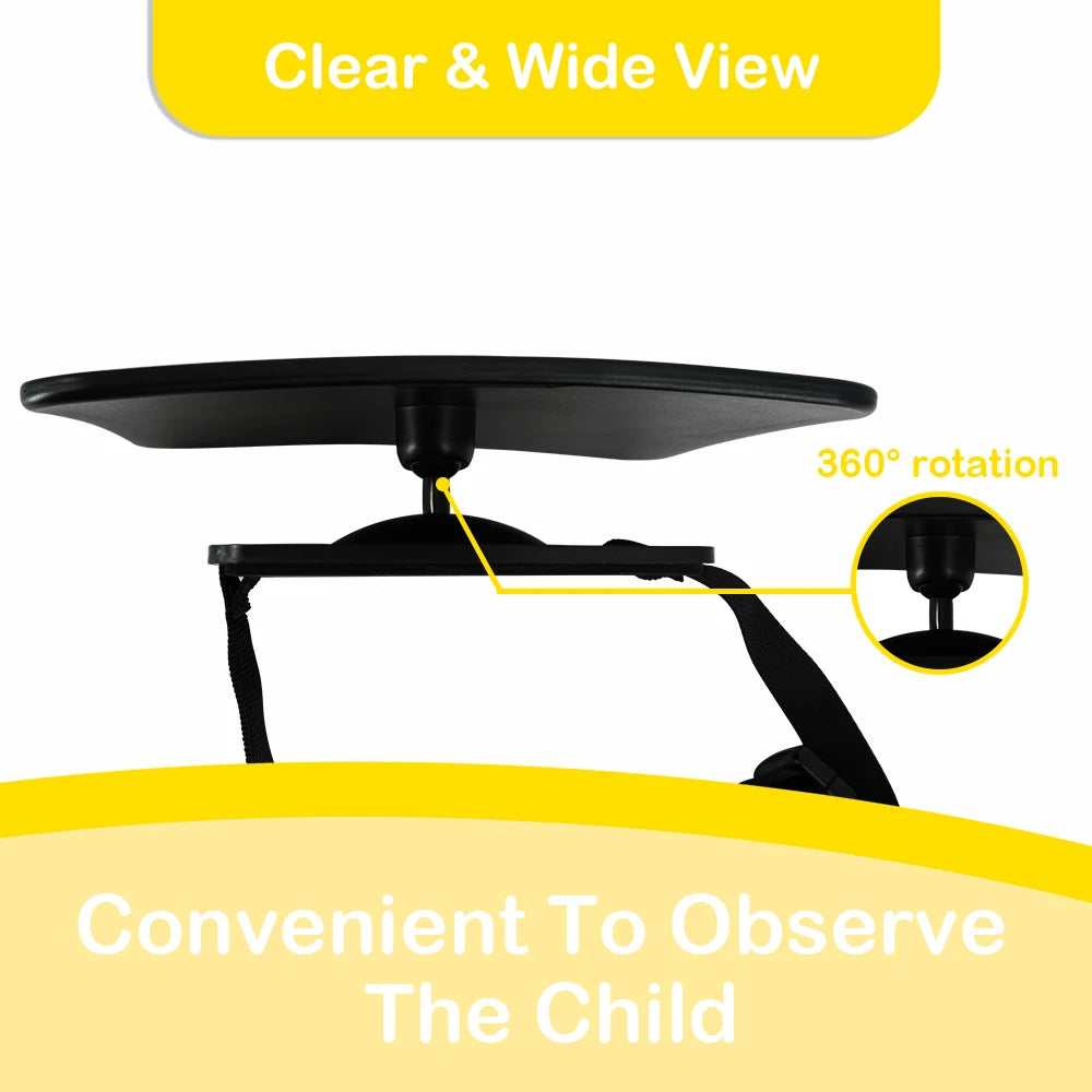 Baby Car Mirror 360° Rotatable Facing Car Seat Mirrors Baby Car Monitor with Wide Clear View, Shatterproof, Easy Assembled