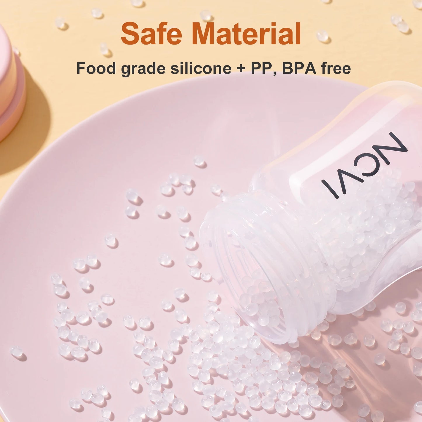 NCVI 140ml Breast Milk Bottles – 2-Pack, Anti-Colic, BPA-Free with Nipples & Caps