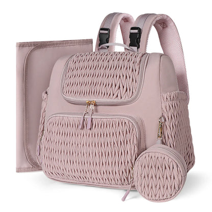 Mauve Mist Diaper Backpack – Nappy Bag with Changing Pad & Stroller Straps