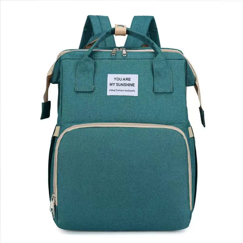 Folding Crib Diaper Backpack – Lightweight & Large Capacity Mommy Bag