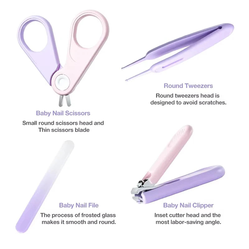 Baby Grooming Kit 4IN 1 Baby Nail Trimmer Infant Manicure Scissors Baby Hygiene Kit Baby Nail Clipper for Newborn Health Care