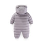 OLEKID 2025 Autumn Winter Baby Rompers Hooded Plus Velvet Warm Baby Girl Jumpsuit Toddler Boys Overalls Infant Newborn Sleepwear