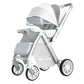 2-in-1 Reversible Lightweight Stroller with Convertible High-view Seat and Foldable Compact Design for Newborns and Toddlers