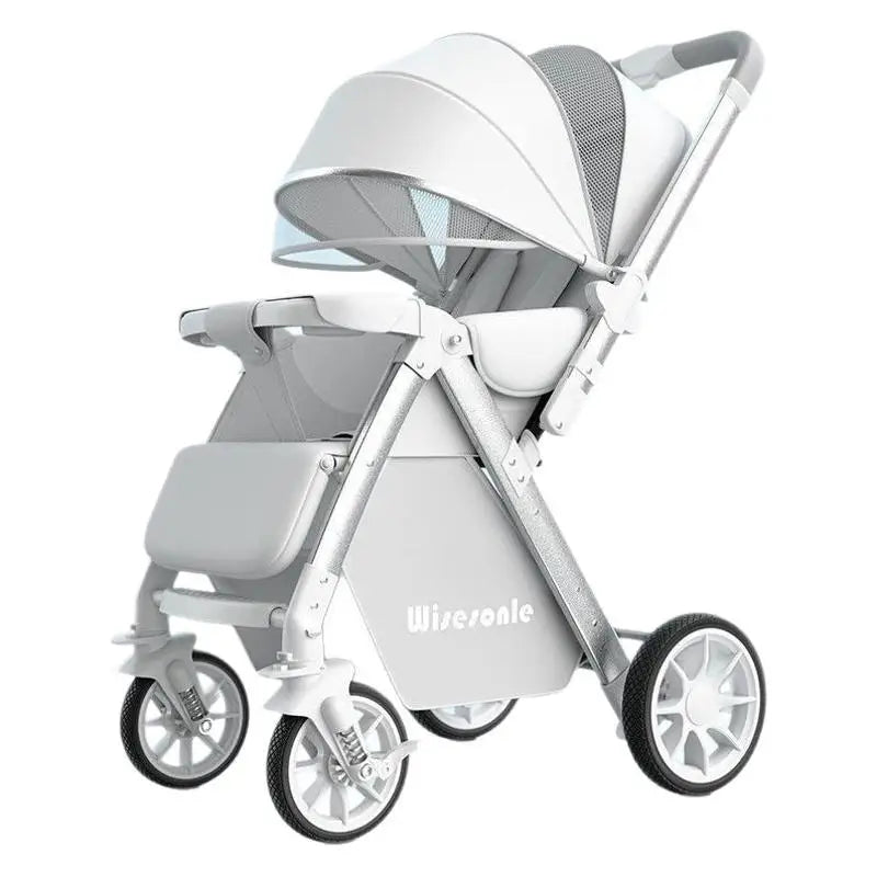 2-in-1 Reversible Lightweight Stroller with Convertible High-view Seat and Foldable Compact Design for Newborns and Toddlers