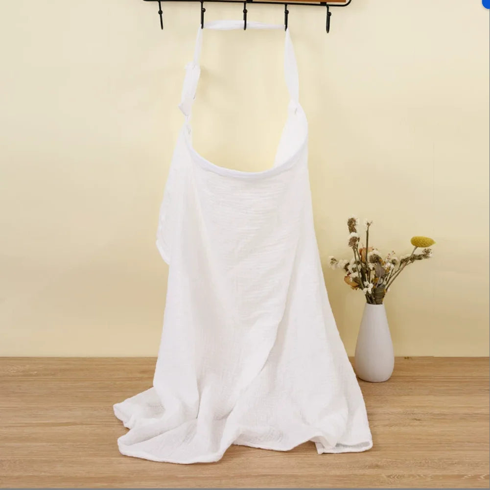 Muslin Nursing Cover for Baby Breastfeeding, Breathable 100% Cotton Breastfeeding Cover with Rigid Hoop for Mother Nursing Apron